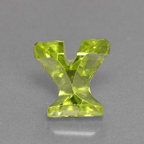 0.46 ct Green Peridot Gemstone, Peridot Gem in Fancy Letter Shape for Sale.