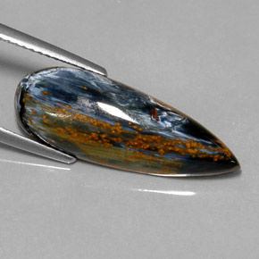 7.08 ct Multicolor Pietersite Gemstone, Pietersite Gem in Pear Cabochon Shape for Sale.