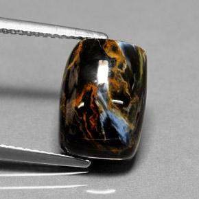 4.96 ct Multicolor Pietersite Stone, Natural Pietersite in Cushion Cabochon Shape for Sale