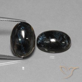 12.68 ctw Black Pietersite Stones, Natural Pietersite in Oval Cabochon Shape for Sale