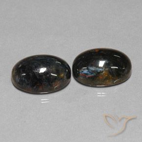 12.84 ct Oval Pietersite, 14.1 x 10.1 mm From China, Photo A
