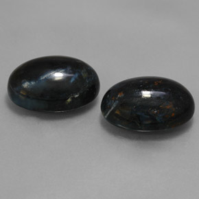 12.24 ctw Black Pietersite Stones, Natural Pietersite in Oval Cabochon Shape for Sale