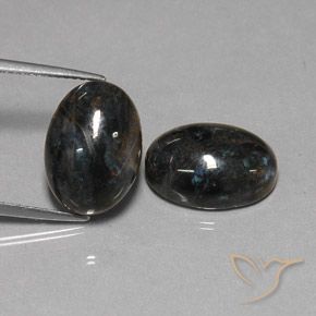 12.81 ctw Black Pietersite Stones, Natural Pietersite in Oval Cabochon Shape for Sale