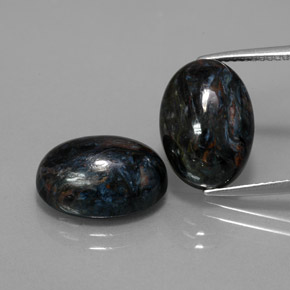 12.84 ctw Multicolor Pietersite Gemstones, Pietersite Gems in Oval Cabochon Shape for Sale.