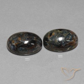 12.85ctw Natural Black Pietersite, Oval, Opaque