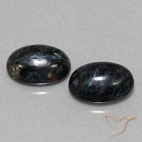 12.08 ctw Black Pietersite Stones, Natural Pietersite in Oval Cabochon Shape for Sale