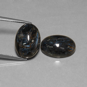 Black Pietersite Gem - 6.4ct Oval Cabochon (ID: 277589)