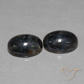 12.68 ctw Black Pietersite Stones, Natural Pietersite in Oval Cabochon Shape for Sale