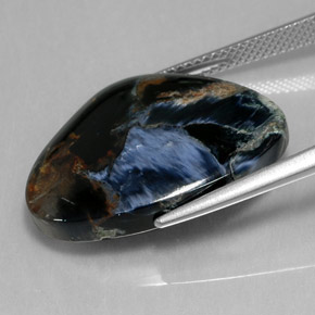 Pietersite Gemstone in 24.2 x 18.3 mm Size for Sale, Pietersite Stone in Black Color