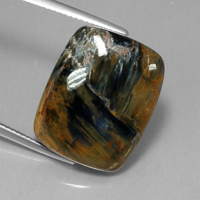 18.44 ct Multicolor Pietersite Gemstone, Pietersite Gem in Cushion Cabochon Shape for Sale.