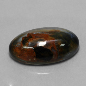 6.14 ct Multicolor Pietersite Gemstone, Pietersite Gem in Oval Cabochon Shape for Sale.