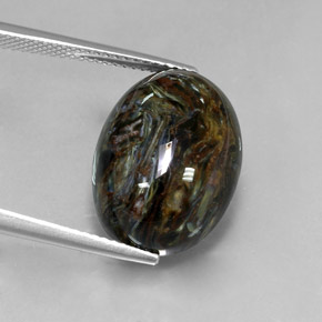 12.67 ct Multicolor Pietersite Gemstone, Pietersite Gem in Oval Cabochon Shape for Sale.
