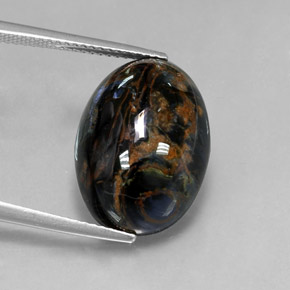 12.85 ct Multicolor Pietersite Gemstone, Pietersite Gem in Oval Cabochon Shape for Sale.