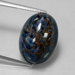 12.59 ct Multicolor Pietersite Gemstone, Pietersite Gem in Oval Cabochon Shape for Sale.