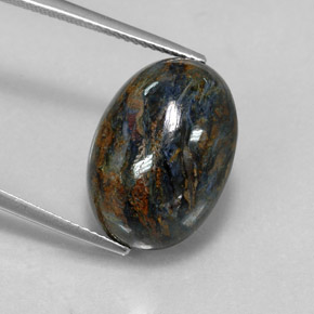 12.48 ct Multicolor Pietersite Gemstone, Pietersite Gem in Oval Cabochon Shape for Sale.