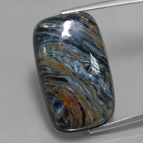 22.09 ct Multicolor Pietersite Gemstone, Pietersite Gem in Baguette Cabochon Shape for Sale.