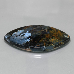 46.20 ct Multicolor Pietersite Stone, Natural Pietersite in Marquise Cabochon Shape for Sale