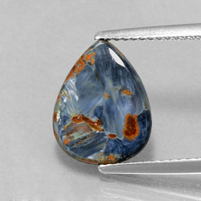 1.84 ct Multicolor Pietersite Gemstone, Pietersite Gem in Pear Cabochon Shape for Sale.