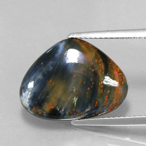 6.86 ct Multicolor Pietersite Gemstone, Pietersite Gem in Pear Cabochon Shape for Sale.
