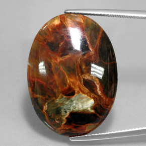 24.67 ct Multicolor Pietersite Gemstone, Pietersite Gem in Oval Cabochon Shape for Sale.
