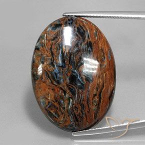 26,24 ct ovaler mehrfarbiger Pietersite aus Namibia, Größe 30,2 x 22,3mm, natürlicher Edelstein, Opaque Reinheit, 1 Stück ovaler Pietersite, Mohs-Härte von 6,5 - 7 Geeignet für den täglichen Gebrauch im Schmuck , Photo A