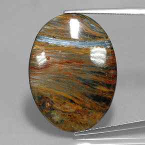 Multicolor Pietersite Gem - 20.2ct Oval Cabochon (ID: 347554)