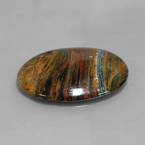 20.19 ct Multicolor Pietersite Stone, Natural Pietersite in Oval Cabochon Shape for Sale
