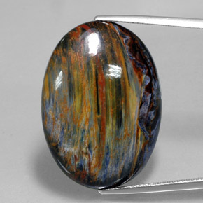 28.90 ct Multicolor Pietersite Gemstone, Pietersite Gem in Oval Cabochon Shape for Sale.
