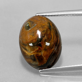 7.00 ct Multicolor Pietersite Gemstone, Pietersite Gem in Oval Cabochon Shape for Sale.