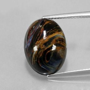 7.86 ct Multicolor Pietersite Gemstone, Pietersite Gem in Oval Cabochon Shape for Sale.