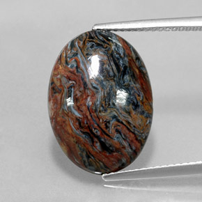 6.85 ct Multicolor Pietersite Gemstone, Pietersite Gem in Oval Cabochon Shape for Sale.