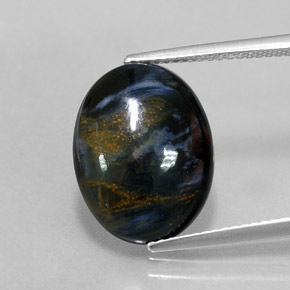 5.59 ct Multicolor Pietersite Gemstone, Pietersite Gem in Oval Cabochon Shape for Sale.