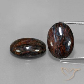 16.77ctw Natural Black Pietersite, Oval, Opaque