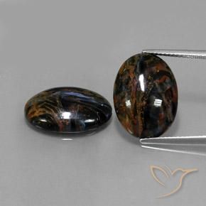 Black Pietersite Gem - 7.6ct Oval Cabochon (ID: 347706)