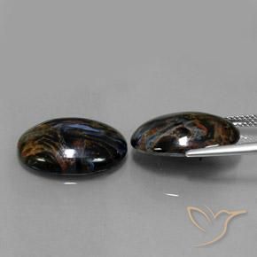Pietersite Gemstones in 18 x 13 mm (calibrated) Size for Sale, Pietersite Stones in Black Color
