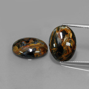 11.36 ct Multicolor Pietersite Gemstone, Pietersite Gem in Oval Cabochon Shape for Sale.