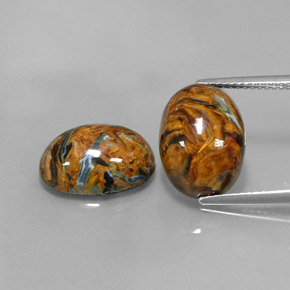 11.45 ct Multicolor Pietersite Gemstone, Pietersite Gem in Oval Cabochon Shape for Sale.