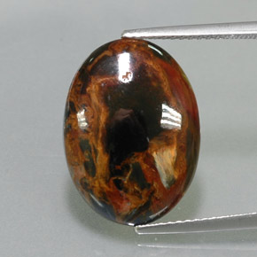 5.53 ct Multicolor Pietersite Gemstone, Pietersite Gem in Oval Cabochon Shape for Sale.