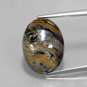 8.02 ct Multicolor Pietersite Gemstone, Pietersite Gem in Oval Cabochon Shape for Sale.