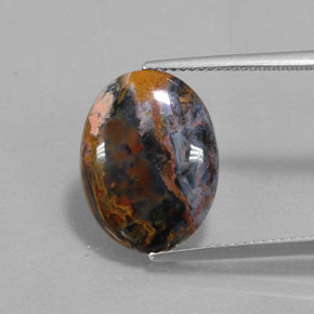 4.33 ct Multicolor Pietersite Gemstone, Pietersite Gem in Oval Cabochon Shape for Sale.