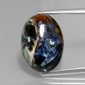 11.36 ct Multicolor Pietersite Gemstone, Pietersite Gem in Oval Cabochon Shape for Sale.