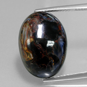 13.37 ct Multicolor Pietersite Gemstone, Pietersite Gem in Oval Cabochon Shape for Sale.