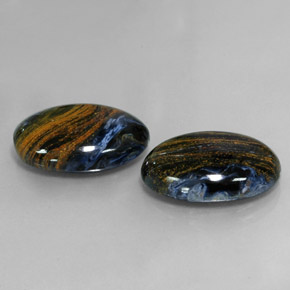 17.13 ctw Multicolor Pietersite Stones, Natural Pietersite in Oval Cabochon Shape for Sale