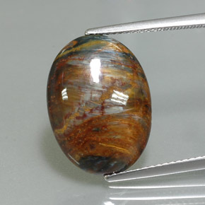 6.54 ct Multicolor Pietersite Gemstone, Pietersite Gem in Oval Cabochon Shape for Sale.