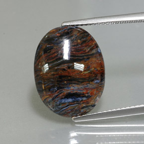 6.80 ct Multicolor Pietersite Gemstone, Pietersite Gem in Oval Cabochon Shape for Sale.