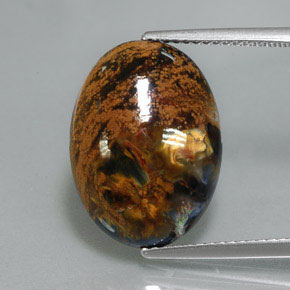 6.78 ct Multicolor Pietersite Gemstone, Pietersite Gem in Oval Cabochon Shape for Sale.