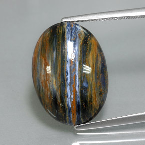 7.66 ct Multicolor Pietersite Gemstone, Pietersite Gem in Oval Cabochon Shape for Sale.