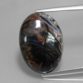 7.94 ct Multicolor Pietersite Gemstone, Pietersite Gem in Oval Cabochon Shape for Sale.