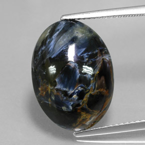 8.86 ct Multicolor Pietersite Gemstone, Pietersite Gem in Oval Cabochon Shape for Sale.