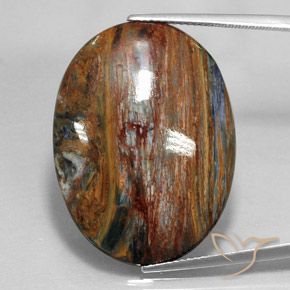 24,58 ct ovaler mehrfarbiger Pietersite aus Namibia, Größe 30,1 x 22,5mm, Garantiert natürlicher Edelstein, Opaque Reinheit, 1 Stück Pietersite in Mehrfarbig Farbe, Mohs-Härte von 6,5 - 7 Geeignet für den täglichen Gebrauch im Schmuck, Photo A